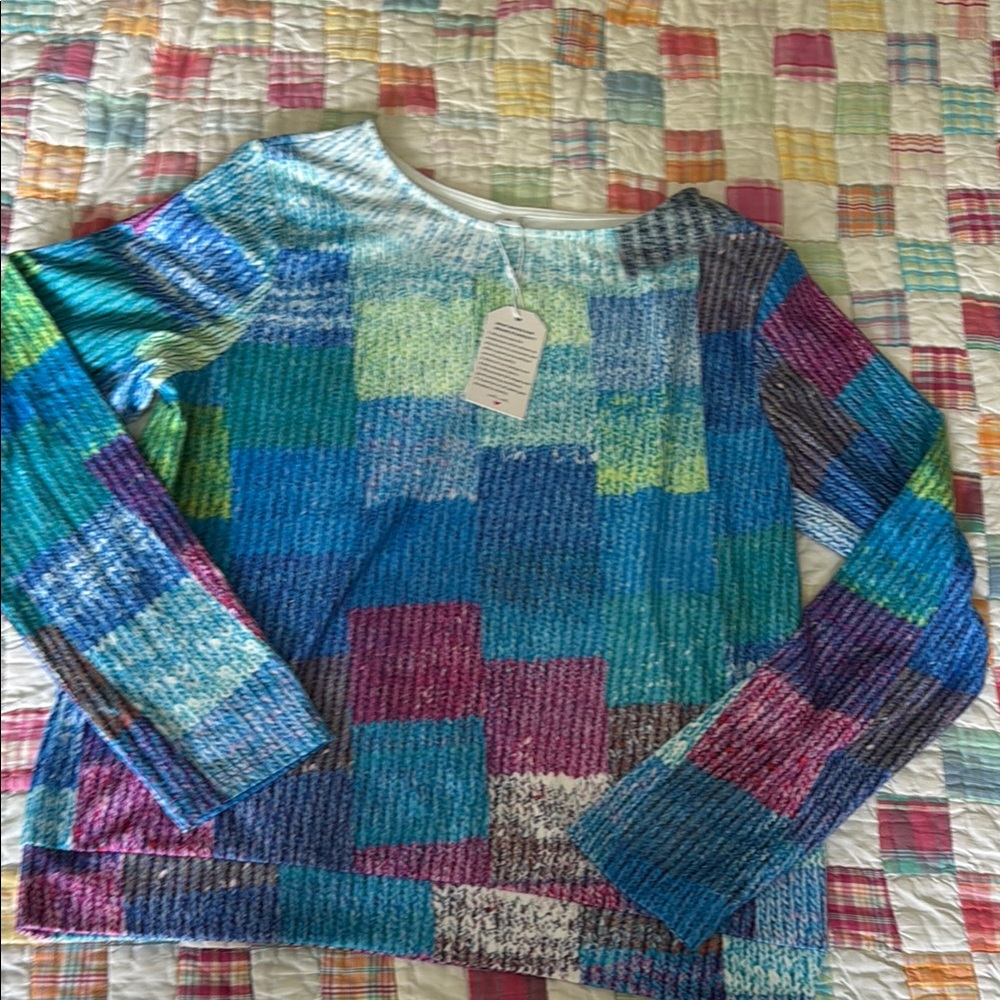 Colorful Patchwork Long Sleeve Top